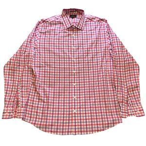 Rodd & Gunn Shirt Mens Large Pink Checked Button Down Italy Academia Preppy‎